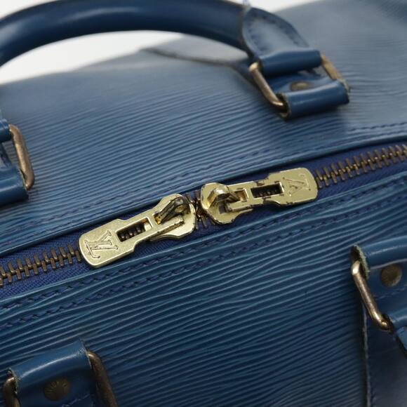LOUIS VUITTON Epi Keepall 45 Boston Bag Blue M42975 - Picture 10 of 16